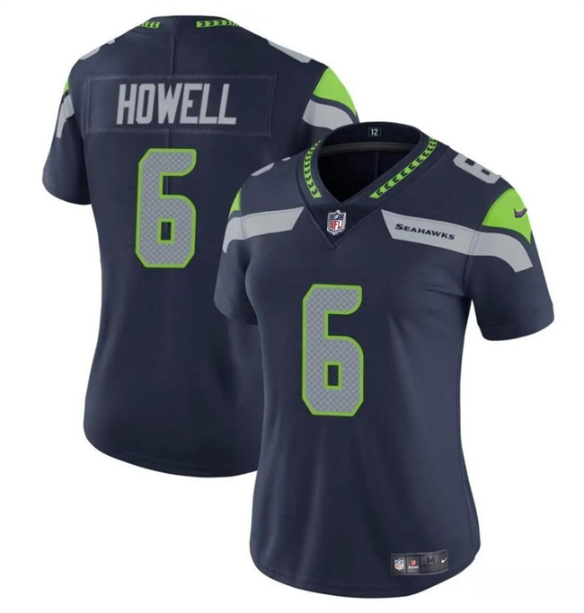 Women's Seattle Seahawks #6 Sam Howell Navy Vapor Limited Football Stitched Jersey(Run Small)